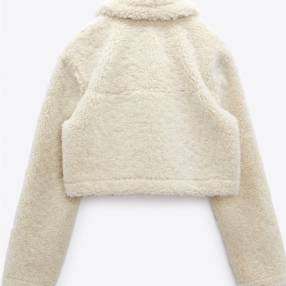 Crop shearling jacket - Picture 4 of 7